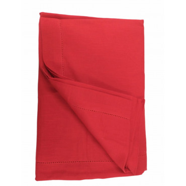 Solid Color Rectangular Tablecloth with Ajour Chambry