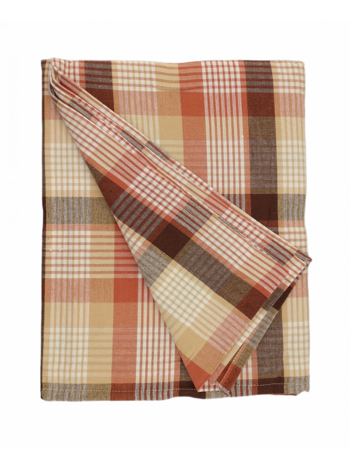 Orange Checked Square Tablecloth