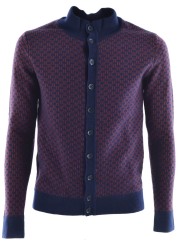 Men's Buttons Sweater Turtleneck Cardigan Buttons Geometric Pattern