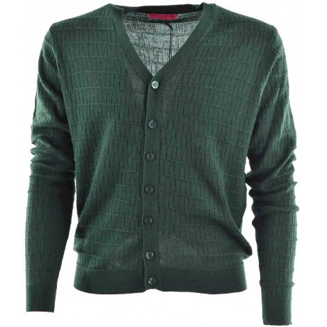 Correctamente Intermedio Destino Suéter con botones de cárdigan verde para hombre Procesamiento geométrico  Color Verde Tamaño M