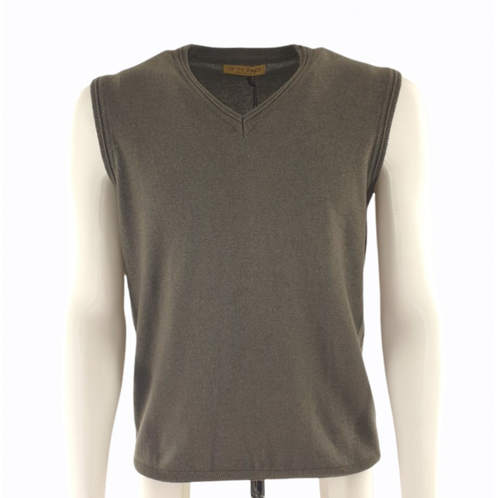 Men's V-Neck Knitted Vest Classic Mixed Cashmere Wool Thin Knit 2 Yarns - Space Five