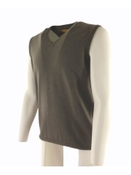 Men's V-Neck Knitted Vest Classic Mixed Cashmere Wool Thin Knit 2 Yarns - Space Five