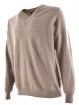 Аранжавы мужчынскі пуловер з V-вобразным выразам - кашміровая сумесь 3Fili