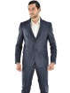 Dress with Vest Elegant Man Ceremony, Night Blue Lines, Glossy Opaque - Lancer - 48