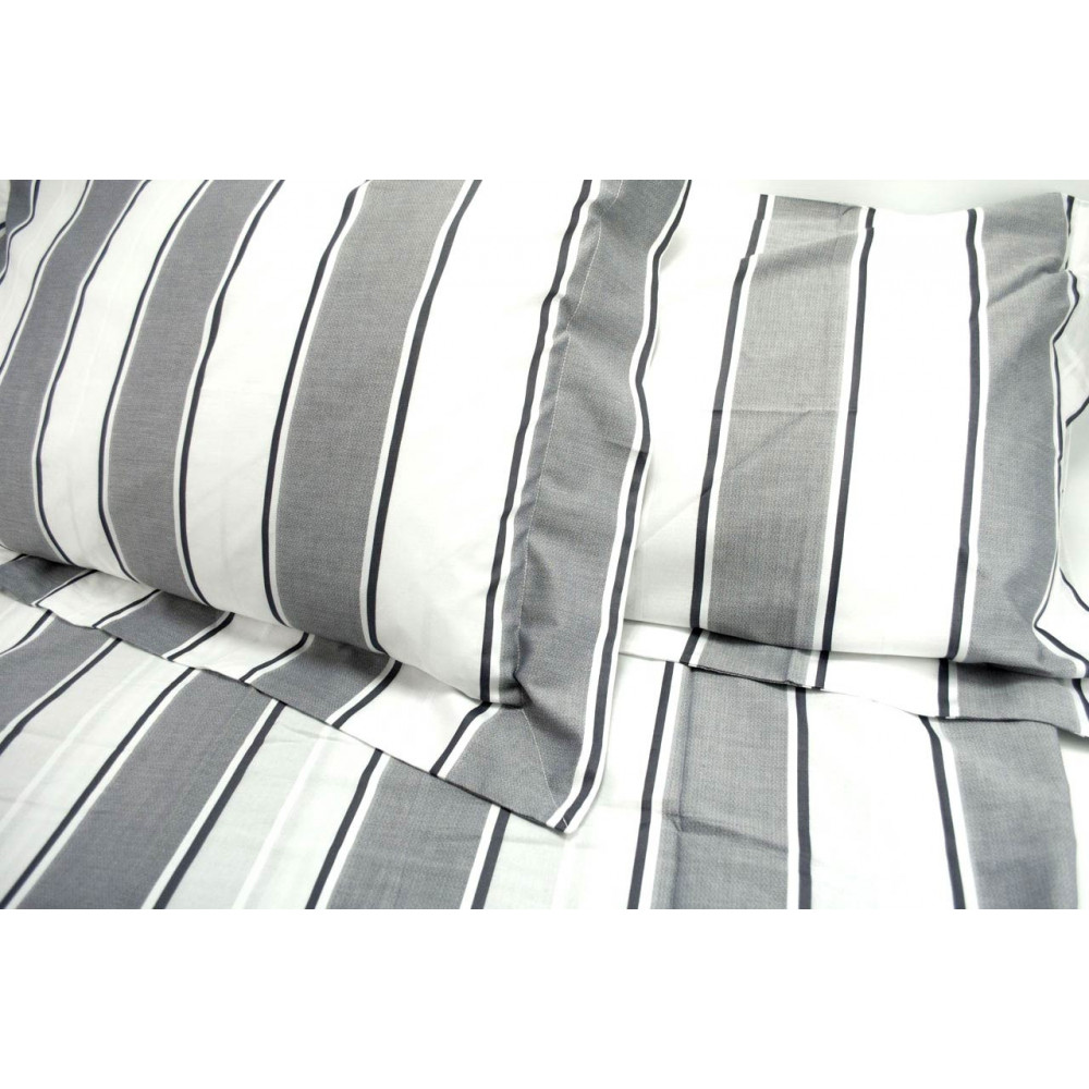Gingham Sheets Stripes Weiß Schwarz