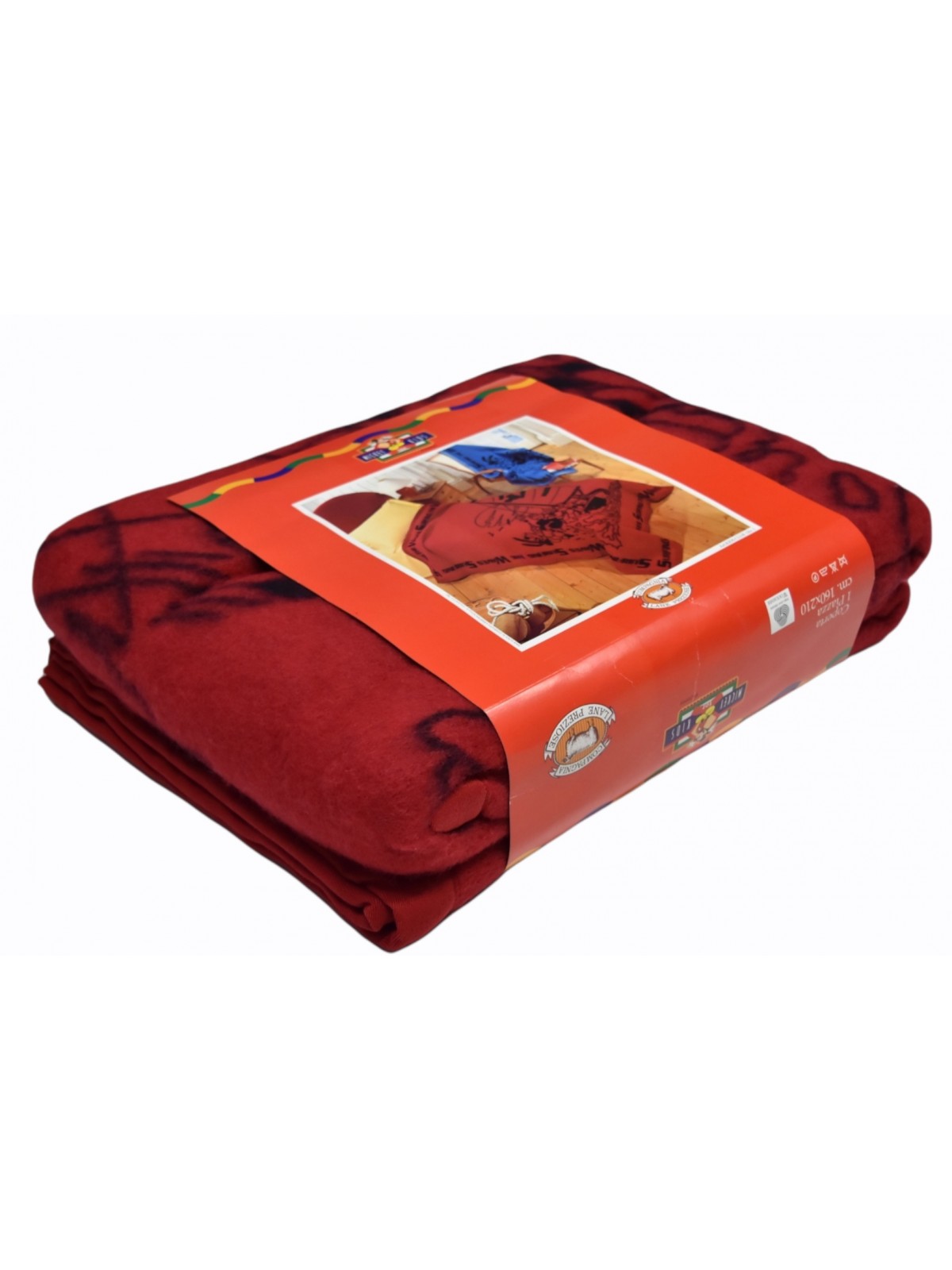 Decke Einzelne Rote Wolle, Micky und Goofy - 160x210