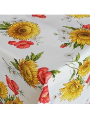 Printed Tablecloths Exclusive Designs Satin Cotton Sunflowers and Summer Poppies
