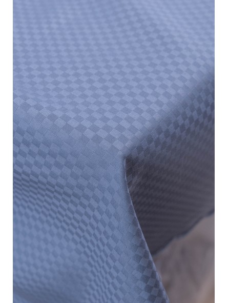 Rechthoekig tafelkleed x12 lichtblauw katoen satijnpapier suiker gecontroleerd zonder servetten 270x180 8062