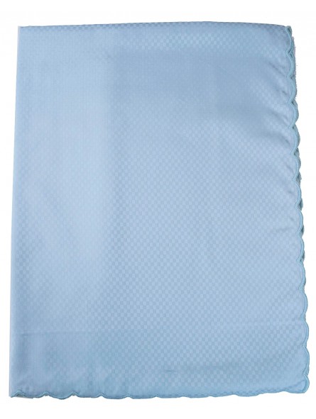 Rectangular Tablecloth x12 Light Blue Cotton Satin Checks +12 Napkins 180x270 8060