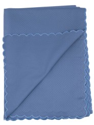 Rectangular Tablecloth x12 Light Blue Cotton Satin Paper Sugar Checked without Napkins 270x180 8062