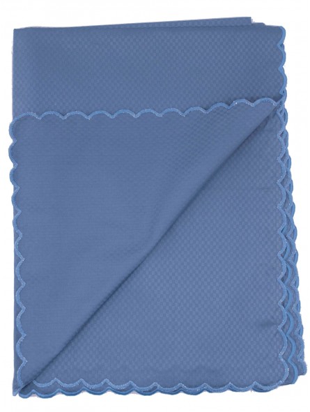Nappe Rectangulaire x12 Papier Satin Coton Bleu Clair Carreaux De Sucre sans Serviettes 270x180 8062