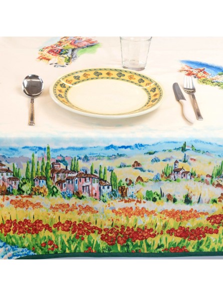 Bedruckte Tischdecke aus Baumwollsatin