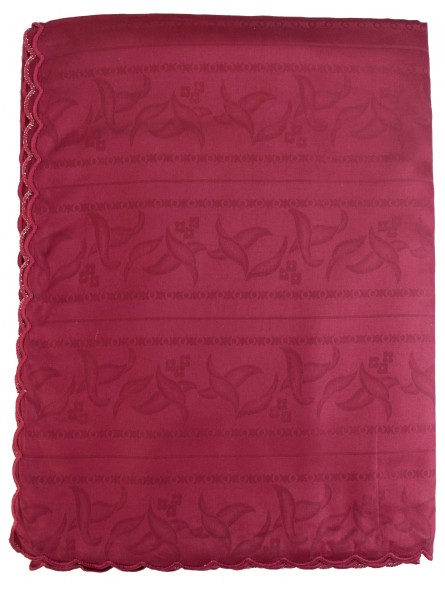Rectangular Tablecloth x12 Bordeaux Flanders Jaquard Lines +12 Napkins 270x180 8041