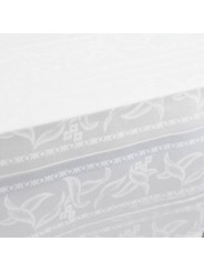 Прамавугольны абрус x12 пялёсткаў фландрскага белага жакарда без сурвэтак 180x270 8040