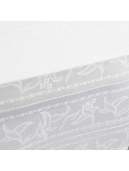 Rechteckige Tischdecke x12 Flandern Weiße Jaquard Blütenblätter ohne Servietten 180x270 8040