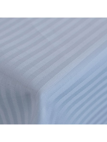 Rectangular Tablecloth x12 Light Blue Stripes Jaquard 270x180 +12 Napkins 8083