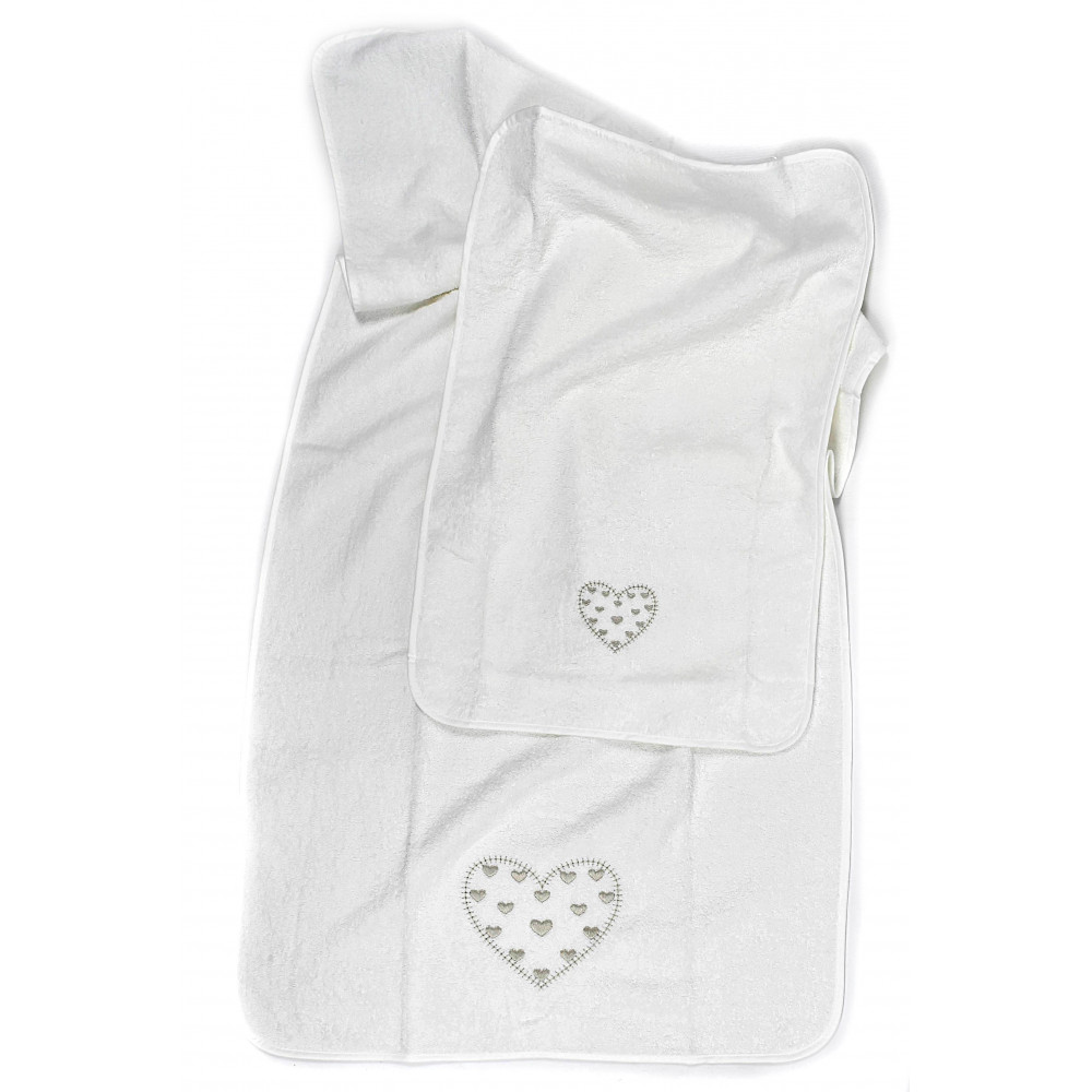 GIFT IDEA Hearts Sponge Set - Pochette Lavette Towels