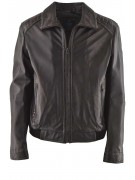Men's Dark Brown Leather Biker Jacket
