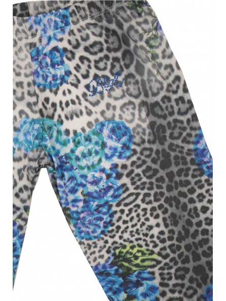 Baci e Abbracci Leggins Leopardo Azzurro