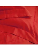 Cardinal red solid color cotton satin sheets