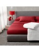 Cardinal red solid color cotton satin sheets