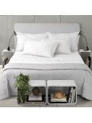 White percale sheets Pelleovo 220 TC solid color kingsize French bed