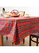 Red Tartan Liquidproof Stain-Proof Cotton Tablecloth
