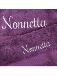 Asciugamani con Ricamo Personalizzato Nome Monogramma Iniziali