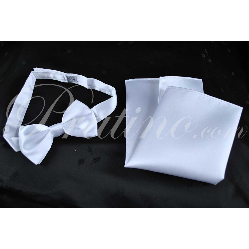 Corbata de lazo de la pajarita Hombre Blanco 100% Pura Seda Hecho en Italia - Corbatas y Accesorios