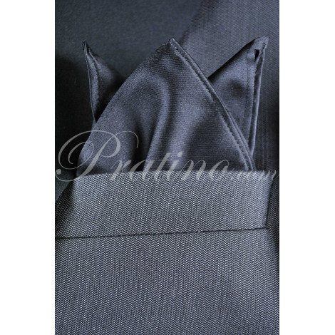 Pochette Mouchoir de Poche à la poitrine de l'Homme Noir en Satin 100% Pure Soie TintaUnita - Cravates et Accessoires